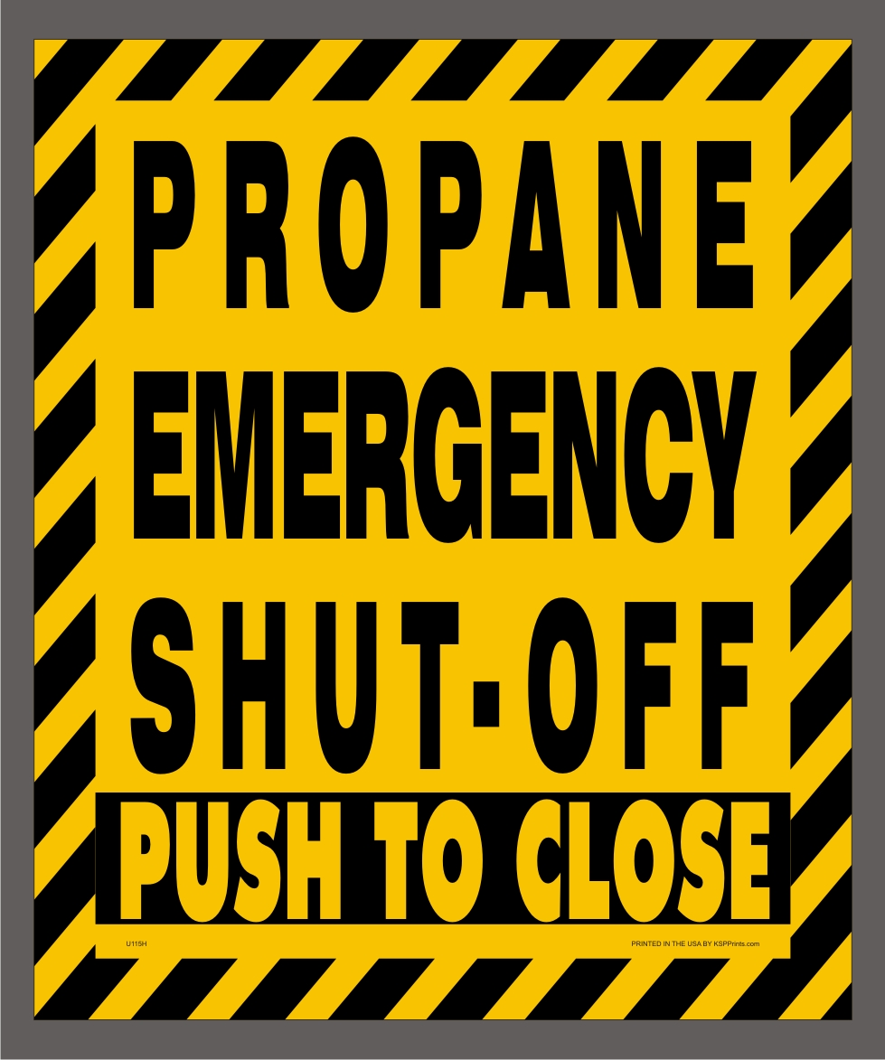 Emergency Shut Off Valve - "Press Here" -
